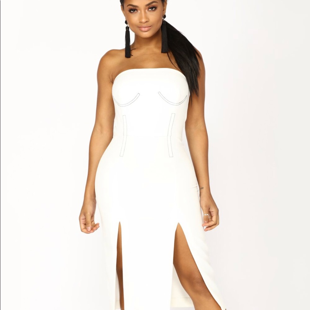 Fashionnova White Jensen Strapless Dress